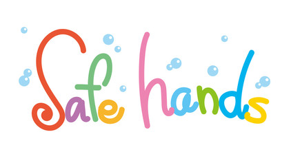 Safe hands・SNSハッシュタグ（カラフル）
