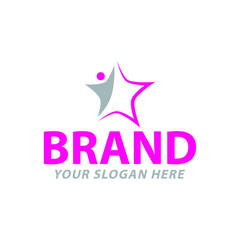 Obraz premium creative star and people logo design, vector