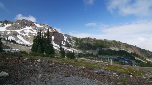 timelapse of whistler mountain with clouds rolling in