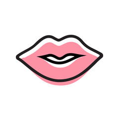 Lips logo icon design, mouth symbol - vector