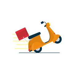 delivery motorycle icon, colorful design