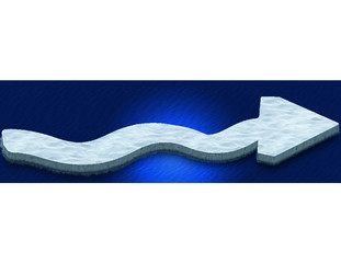 ice 2D arrow on water