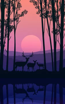 Sunset Deer Trestle Birds Photoshop G  Sunset iphone wallpaper, Silhouette  painting, Sunset wallpaper