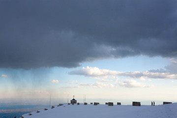 Fototapeta na wymiar First world war memorial in winter season,Italy landmark