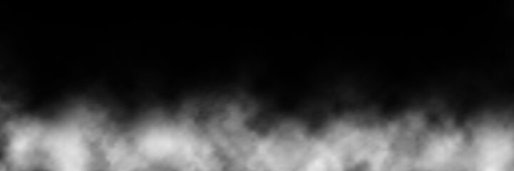 Fog, smoke. Transparent background, panoramic image, EPS10.