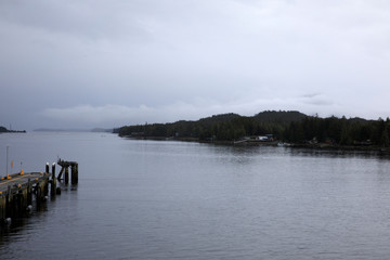 Ketchikan, Alaska / USA - August 15, 2019: Ketchikan coastline landscape, Ketchikan, Alaska, USA