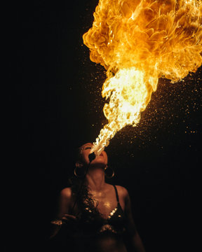 Woman Playing With Fire