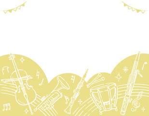 楽器のイラストを使った背景素材