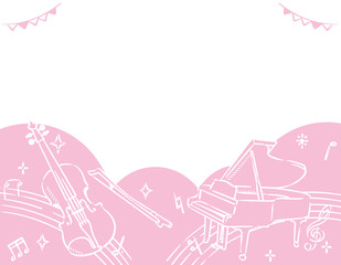 楽器のイラストを使った背景素材