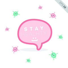 Creative Stay Healthy Kit Equipment to Avoid Corona Virus Illustration, Vector