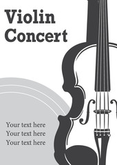 リアルなヴァイオリンのイラストを使ったデザイン © 夏妃 吉野