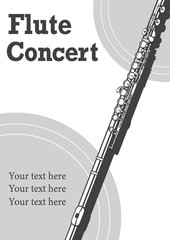 リアルなフルートのイラストを使ったデザイン © 夏妃 吉野