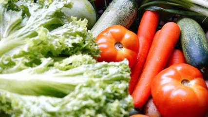 Image of mixed vegetable such as tomatoes and carrots.