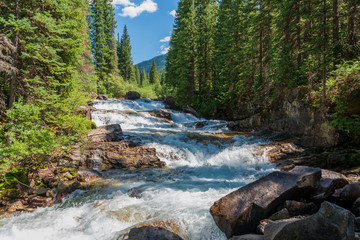 waterfall in the mountains