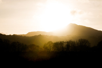 Sunrise in the mountains, Wales, Moel Siabod