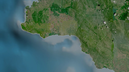 Westmoreland, Jamaica - outlined. Satellite