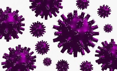 Background purple virus concept 3d render isolated