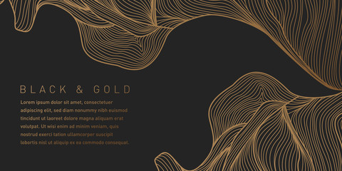Abstract black and gold background