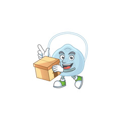 Breathing mask cartoon design style having gift box