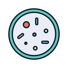 Isolated virus inside plate line and fill style icon vector design