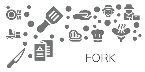 Fototapeta premium fork icon set