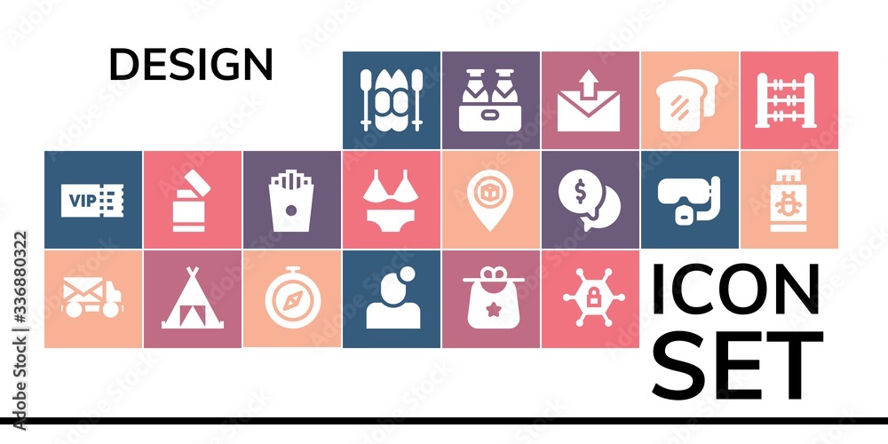 Poster design icon set