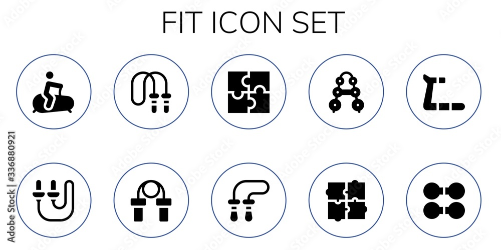 Poster fit icon set