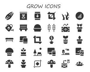 Modern Simple Set of grow Vector filled Icons