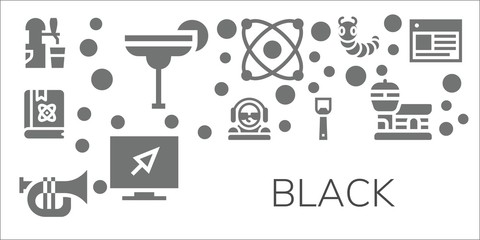 Modern Simple Set of black Vector filled Icons