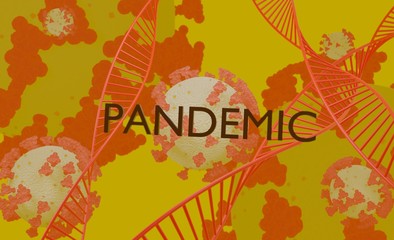 Graphic pandemic concept virus 3d render
