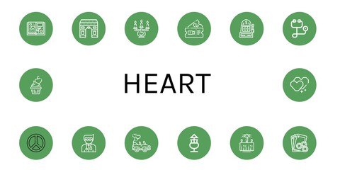 heart simple icons set