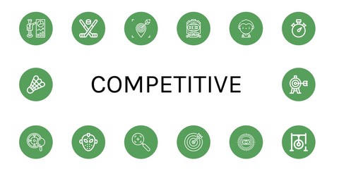 competitive simple icons set