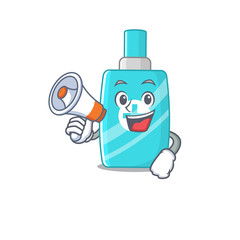 Cartoon character of ointment cream having a megaphone