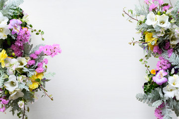 bouquet of flowers background and place for your text wedding or mother's day or valentine for greeting card and banner