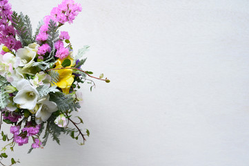 bouquet of flowers background and place for your text wedding or mother's day or valentine for...