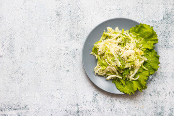 Cabbage detox fresh green dieting salad. Vegan food