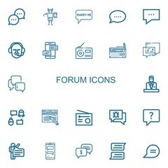 Editable 22 forum icons for web and mobile