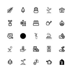 Editable 25 sprout icons for web and mobile