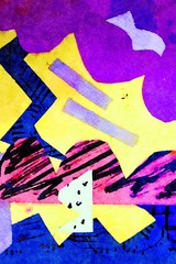 Fototapeta premium Abstract watercolor composition drawing painting line texture art design background