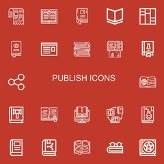 Editable 22 publish icons for web and mobile