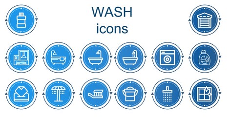 Editable 14 wash icons for web and mobile