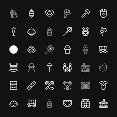 Editable 36 childhood icons for web and mobile