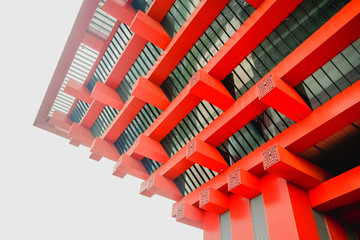 red contemporary chinese architecture