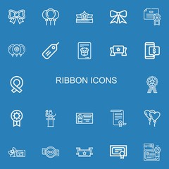 Editable 22 ribbon icons for web and mobile