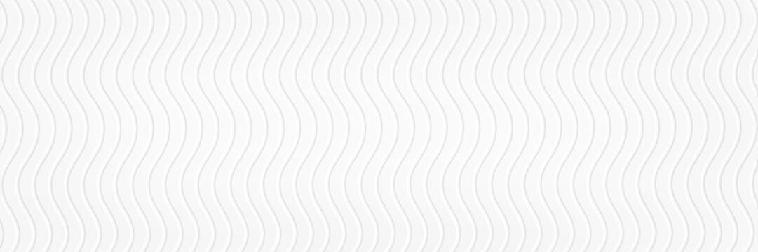 abstract white background pattern with curvy waves or wavy lines in beveled stripes, faint gray ripple texture pattern in detailed modern line art