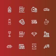 Editable 16 diesel icons for web and mobile