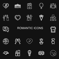 Editable 22 romantic icons for web and mobile