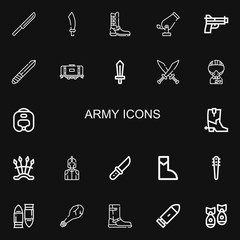 Editable 22 army icons for web and mobile