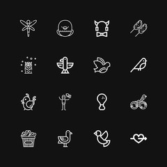 Editable 16 wings icons for web and mobile