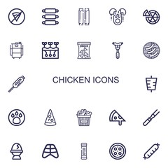 Editable 22 chicken icons for web and mobile